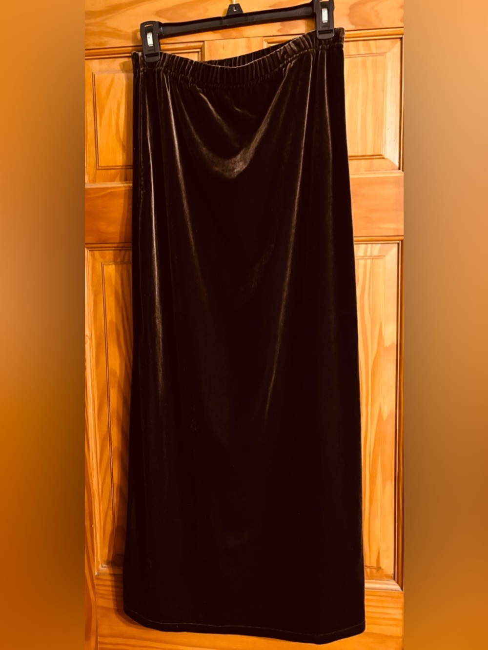 LARA Brown Velvet Elastic Waist Skirt